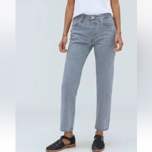 Everlane The Relaxad Straight Mid Rise Gray Organic Cotton Jeans Sz 28